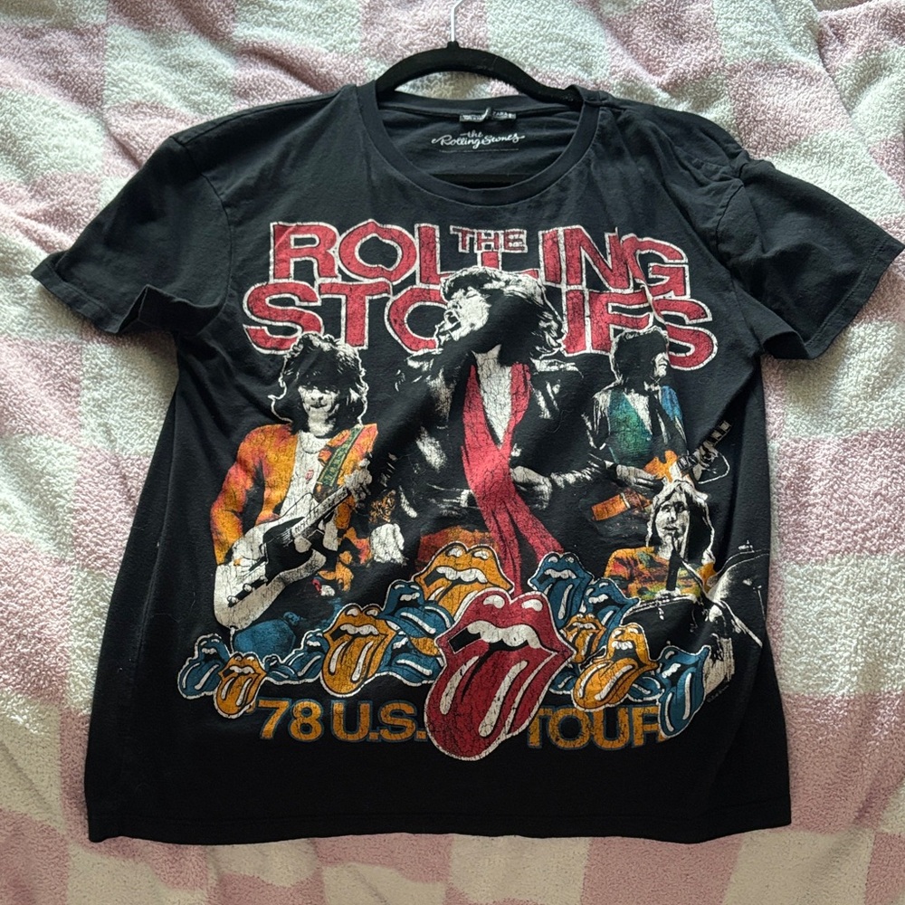 Zara Black Rolling Stones Band Tee